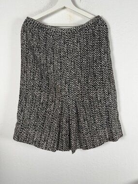 Vintage Da-Rue Of California Black White Herringbone Pleated Pencil Skirt Sz 12